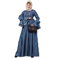 Designer Denim abaya with bell sleeves  Designer Denim abaya with bell sleeves